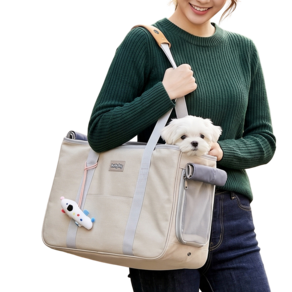 퍼피허그 강아지 고양이 이동가방 가벼운 통기 숄더 캐리어 슬링백 외출가방