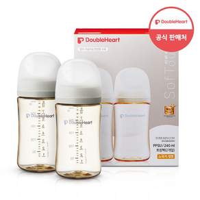 더블하트 모유실감 3세대 PPSU 노꼭지 젖병 트윈팩