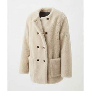 ENOR STUDIO CLASSIC BUTTON DETAIL FUR JACKET - IVORY