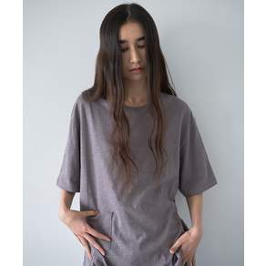 밀로아카이브 MILLO WOMEN 레이스업 아브 티셔츠 차콜 309967