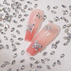 유니스뮬라 프리미엄 마퀴즈 지르콘 보트 네일파츠 1.5x3mm 평스톤 크리스탈 큐빅 네일스톤