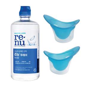 리뉴 후레쉬 120ml X 5개 + 눈세척 실리콘 아이컵 블루 렌즈세정액 렌즈세척액 렌즈용액