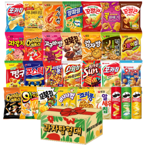 봉지과자 스낵 3O종 간식세트(죠리퐁+오감자+카라멜콘땅콩+오징어땅콩+짱구+새우깡+꼬깔콘+치토스+스윙칩+포카칩+꼬북칩+허니버터칩+감자깡+고구마깡+꿀꽈배기+먹태깡+바나나킥+프링글스)