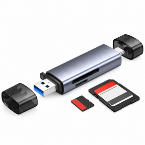 F19 금속 USB3.0 A+C 듀얼 카드 리더기 SD/TF 겸용