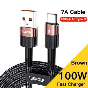 Essager 7A OPPO Realme Oneplus 용 USB 유형 C 케이블 Huawei P40 Nava Honor 100W 고속 충전 데이터 코드