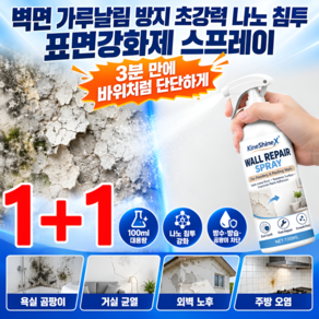 [wall repair spray] 벽면 보수 페인트 스프레이 벽면 가루날림 방지 초강력 나노 침투 표면강화제 스프레이 방습