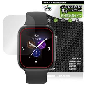 미야빅스 au Smart Watch 대응 표시 화면 보호 영화 고경도 9H 광택 PET제 강화 유리 동등한 경도 일본제