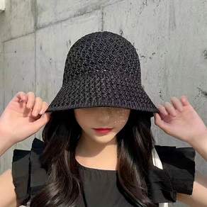 여자모자 여름 니트 버킷햇 벙거지모자 1+1