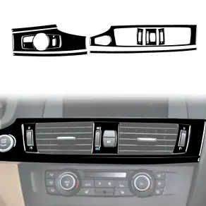 BMW X3 F25 X4 F26 11-17 헤드라이트 컨트롤 대시보드 송풍구 트림 카본 파이버 인테리어 액세서리 호환