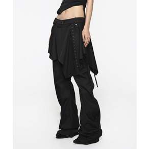 락케이크락케이크 Bootcut Hook Skirt Pants - Black