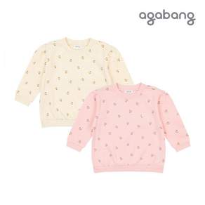 아가방 리프플라워맨투맨티셔츠 CREAM PINK 01Q551003