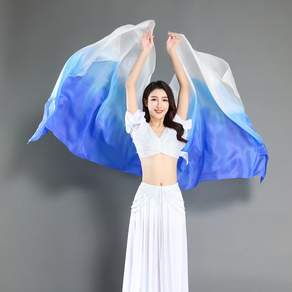 밸리댄스 그라데이션 베일 무지개색 무용용 스카프 무대 공연 소품
