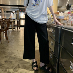 HALOPICK 데일리 여성 사계절 밑단컷팅 와이드 트레이닝 바지 스웨트 팬츠