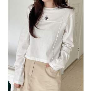 무아무아 스티치 라인 크롭 티셔츠 3color