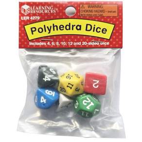 [러닝리소스] 미니 다면체 주사위 6종 Polyhedra Dice Set of 6[LER4279]