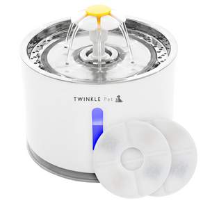 트윙클펫 고양이 스테인리스 급수기 2.4L + 리필 필터 2p 세트