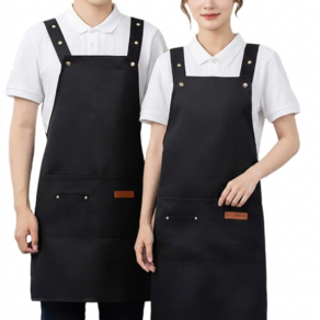 비렌조 검정 길이조절 생활방수 앞치마 주방 카페 공방 어린이집