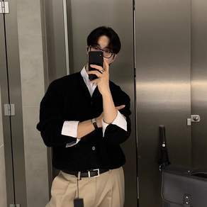 라운드넥 자수 디자인 가디건 데일리 캐주얼