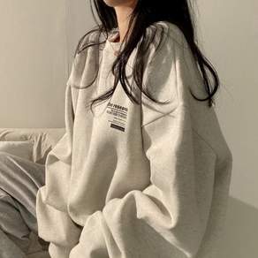 베르슈어 오버핏 프린팅 캐주얼 맨투맨