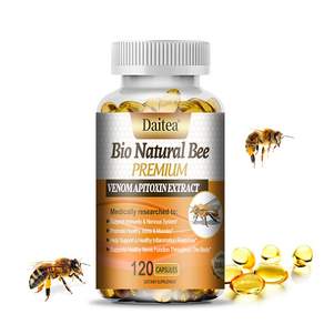 Daitea 천연 봉독 캡슐 면역 및 항산화 지원 신경계 건강 관절 및 근육 건강 - Non-GMO, 1개, 120정