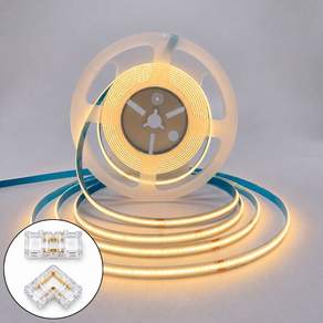 버라인 잘라쓰는 COB LED 스트립 줄조명 5m USB 터치스위치 밝기조절 커넥터 2종 포함
