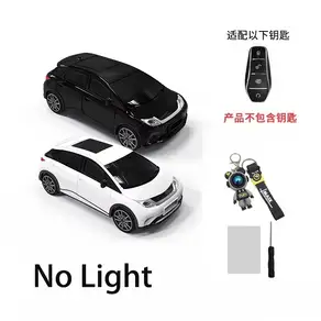 BYD Dolphin Car Moldel 키 케이스 Atto 3 Han EV 4 버튼 원격 자동차 커버 홀더 Fob 체인 액세서리