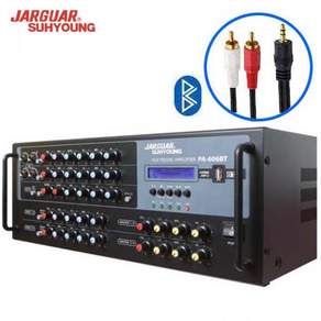 JARGUAR 쟈가 PA-606BT 노래방 매장 앰프 4채널 800W 블루투스5.0 USB FBX-리버브 마이크입력4개 최고급형 JGDM 4CH엠프