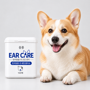 융풍 강아지 고양이 귀청소 패드 무알콜 반려동물 귀세정 물티슈 이어클리너 100매