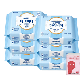 크리넥스 마이 비데 클린케어 물티슈 리필 46매 6개+포켓티슈 10매 1개