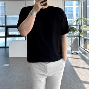 룩플레인 국내생산 니트지 원단 오버핏 여름 반팔 티셔츠 10color