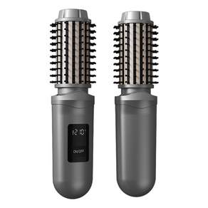 무선 고데기 빗형 2in1 스트레이트 컬링 겸용 USB 충전식 음이온 헤어브러시 미니 휴대용 스타일러