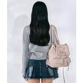 제로플래닛 ZEROPLANET 여성 비건 레자 셔링 리본 백팩 PINK
