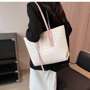 RlikeU 다이아패턴 투톤 콤비 빅 숄더백 데일리 쇼퍼가방 BAG-5159