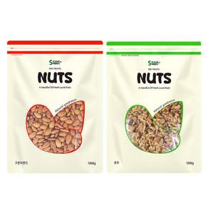 구운아몬드1kg + 호두 1/4태1kg