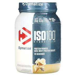 Dymatize ISO100 가수 100% 분리유청단백질 파우더 고메 바닐라 600g(1.3lbs)