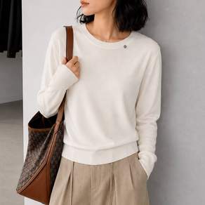 소울지아 여성 부드러운 라운드넥 긴팔 니트 8컬러 데일리 기본핏