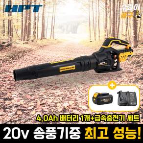 HPT 충전 송풍기 4.0Ah 배터리 1개 공구가방 세트 DW20-BR118 디월트호환 에어청소기 낙엽 세차 제설