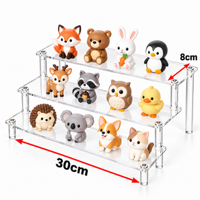 메타리빙 아크릴 계단형 피규어 전시 진열대 3단 30cm
