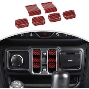체로카 6PCS 윈도우 스위치 버튼 및 컨트롤 커버 트림 키트 Jeep Wrangler JL JLU Gladiator JT 2018-2026용 실내 액세서리