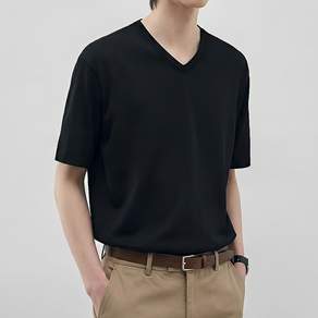 무지 심플 브이넥 반팔 티셔츠 깔끔한 남성 v넥 이너웨어 반팔티
