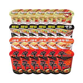 농심 신라면 65g + 새우탕 67g + 튀김우동 62g + 짜파게티범벅 70g