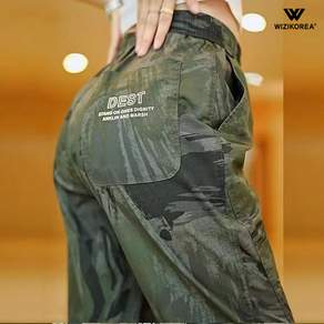여성 카모 조거 밀리터리 팬츠 봄 여름 밴딩 바지 경량 트레이닝 아웃도어 캠핑 WI262PN