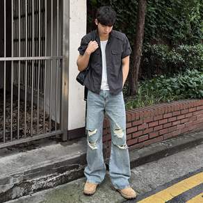 [노페이머스] Wide Flare Damage Jeans(WIDE FLARE FIT)