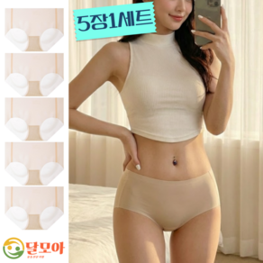 달모아 여성 시스루 심리스 팬티 5장 세트 (아이스 무봉제 누디 햄라인 여름 속옷)