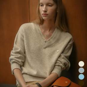 틸아이다이 Double rib v-neck wool blended knit_4color 147093