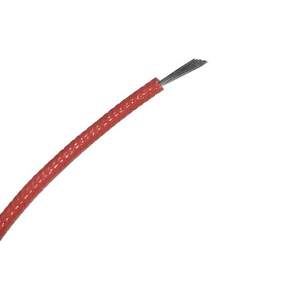 ul3122 22awg 고온 고압 200 C 실리카 젤 유리섬유 레드 라인 OD 2mm 블랙 케이블