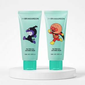 [호빵맨콜라보]브링그린 티트리시카수딩크림플러스 100mL 2입