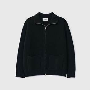 네세서리 Shetland Wool Zip-Up Cardigan (Black)