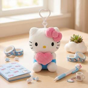 산리오 하트 인형 키링 가방고리