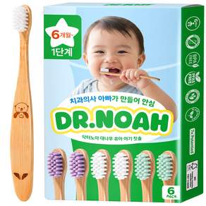 닥터노아 미세플라스틱 안심 대나무 유아 아기 칫솔 1단계